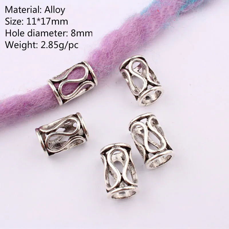 5pcs Viking Dreadlock Beads – Large Hole Braid Hair Accessories Hair Braid Beads PLUSH 5pcs NO.1