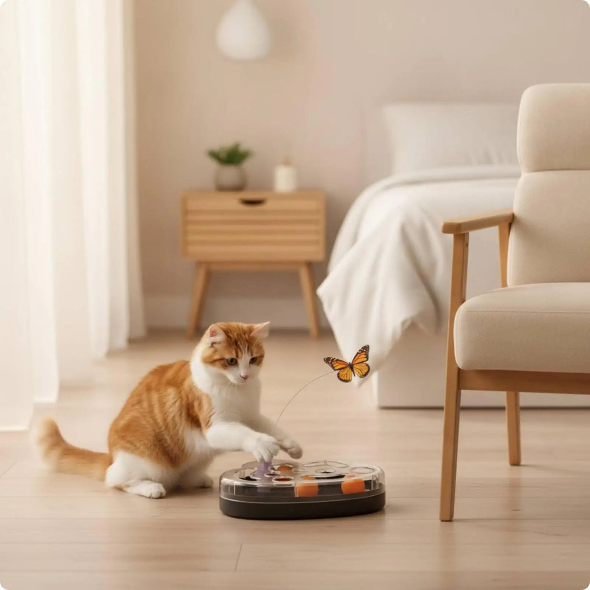 Rechargeable Electric Cat Toy – Butterfly & Track Balls Electric Cat Toy PLUSH