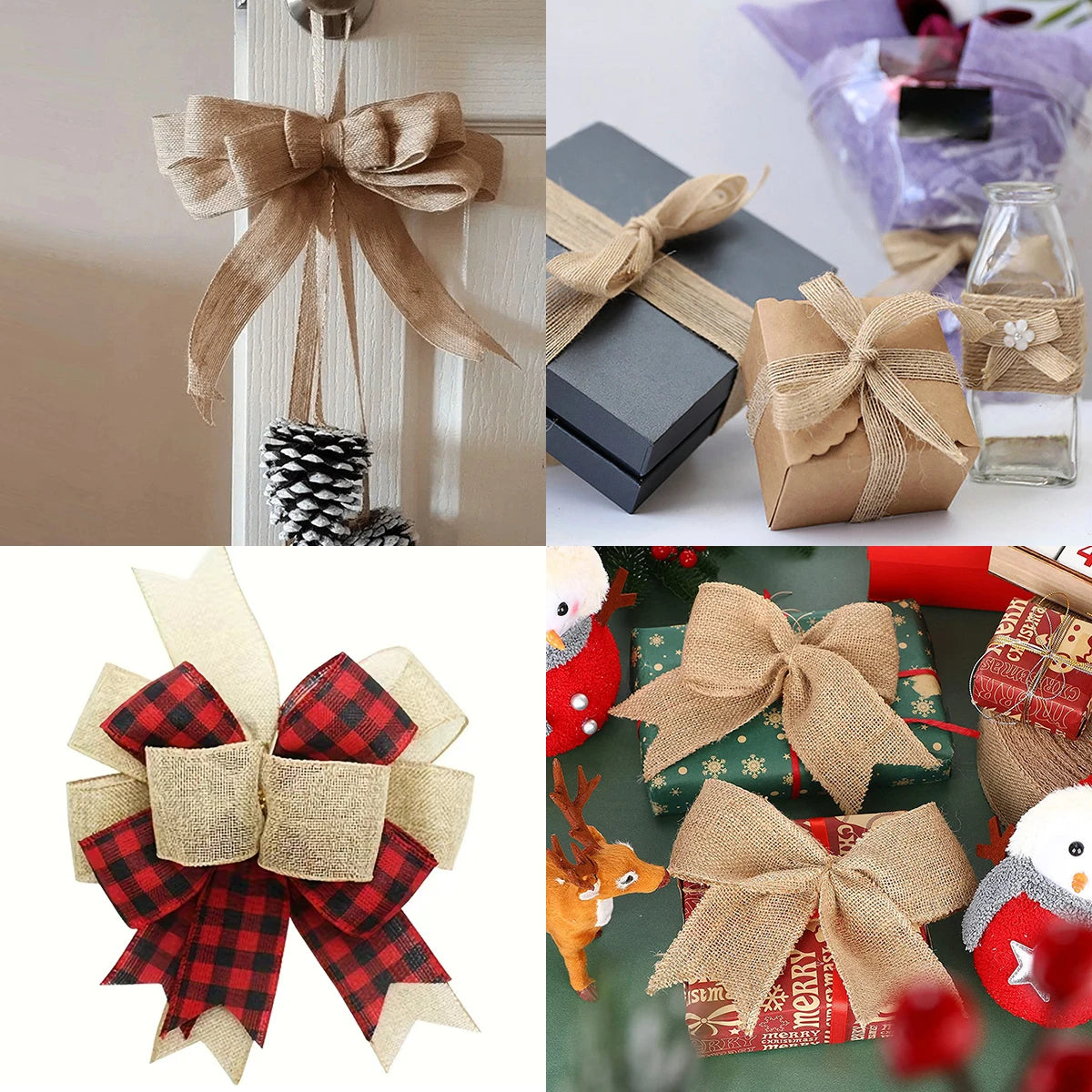 Natural Jute Burlap Hessian Ribbon 1–10m | Wedding & Gifts Burlap Craft Ribbon PLUSH