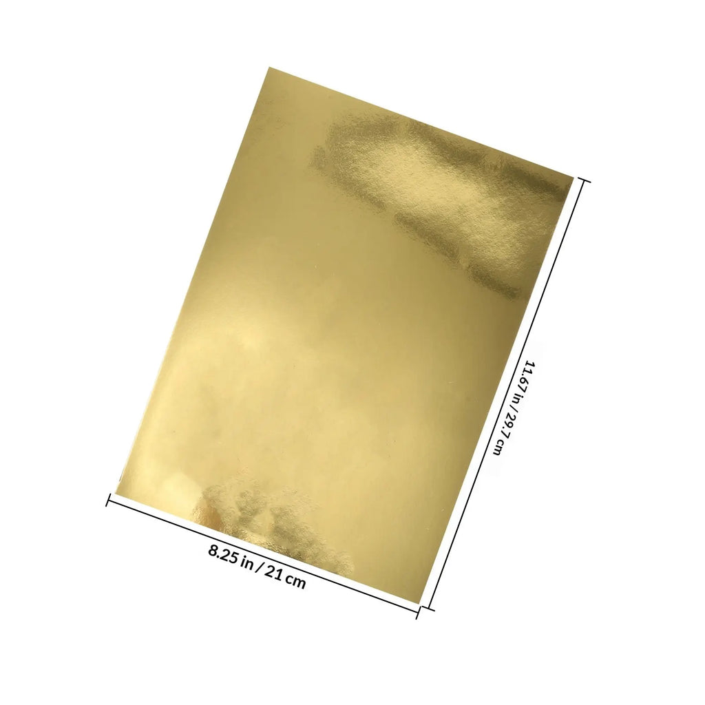 10 Sheets Gold Metallic Foil Cardstock A4 Mirror Shimmer Paper Metallic Craft Paper PLUSH Golden