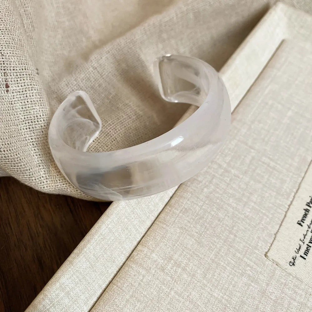 Irregular Acrylic C-Shape Cuff Bangle | Wide Open Wrist Jewelry Acrylic Cuff Bangle PLUSH Style 1