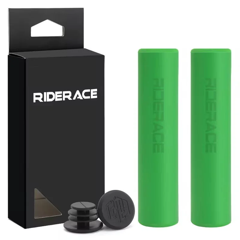Silicone Sponge MTB Bicycle Grips – Anti-Slip Handlebar Cover Bicycle Handlebar Grips PLUSH green