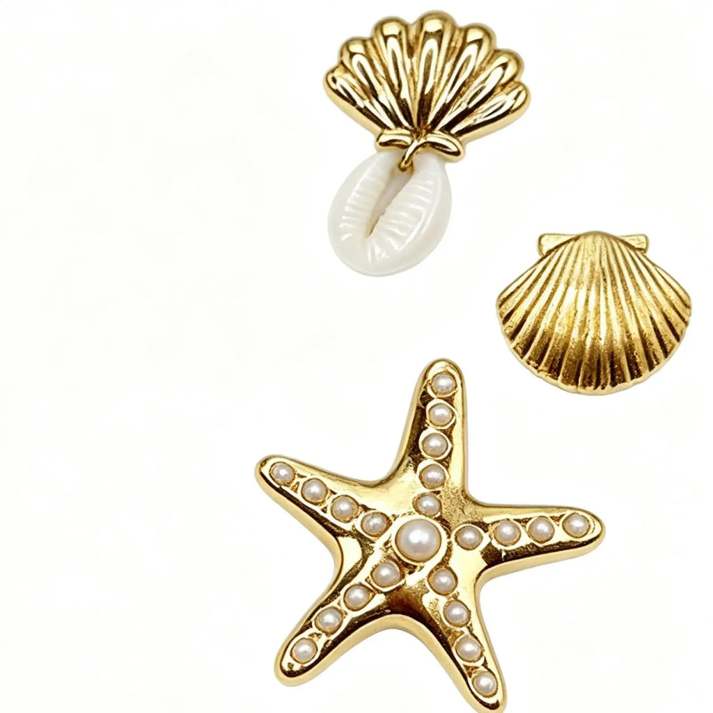 6pcs Starfish Seashell Shoe Charms – DIY Sandal Decorations Shoe Charms PLUSH