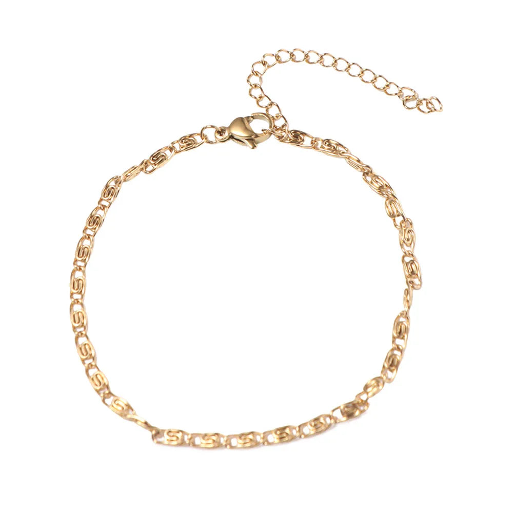 Paper Clip Chain Bracelet – Gold & Silver Women's Jewelry Chain Link Bracelet PLUSH Silver