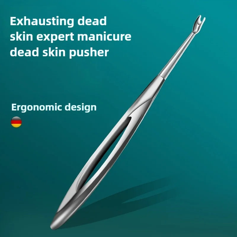 Stainless Steel Cuticle Pusher – V-Shaped Blade Manicure Tool Cuticle Pusher PLUSH