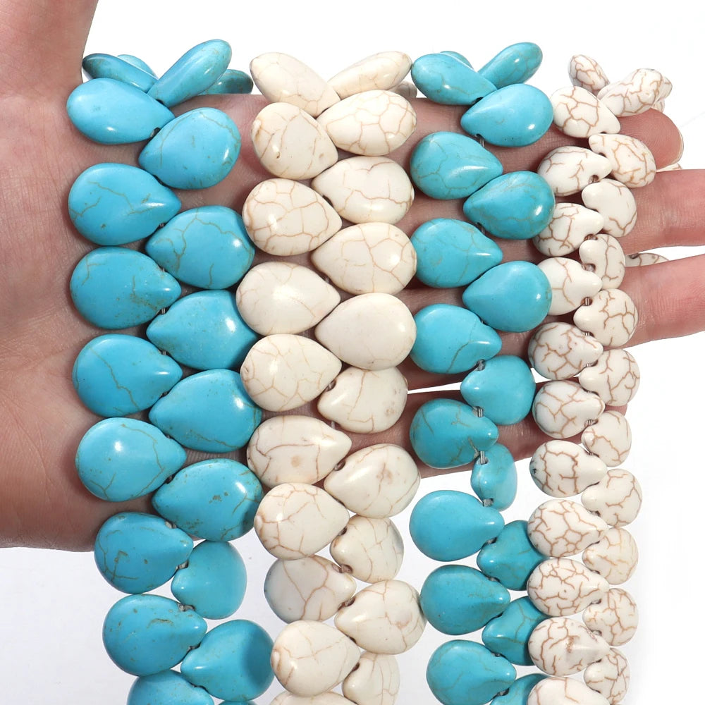 Water Drop Turquoise Stone Spacer Beads 45-70pcs DIY Jewelry Stone Spacer Beads PLUSH