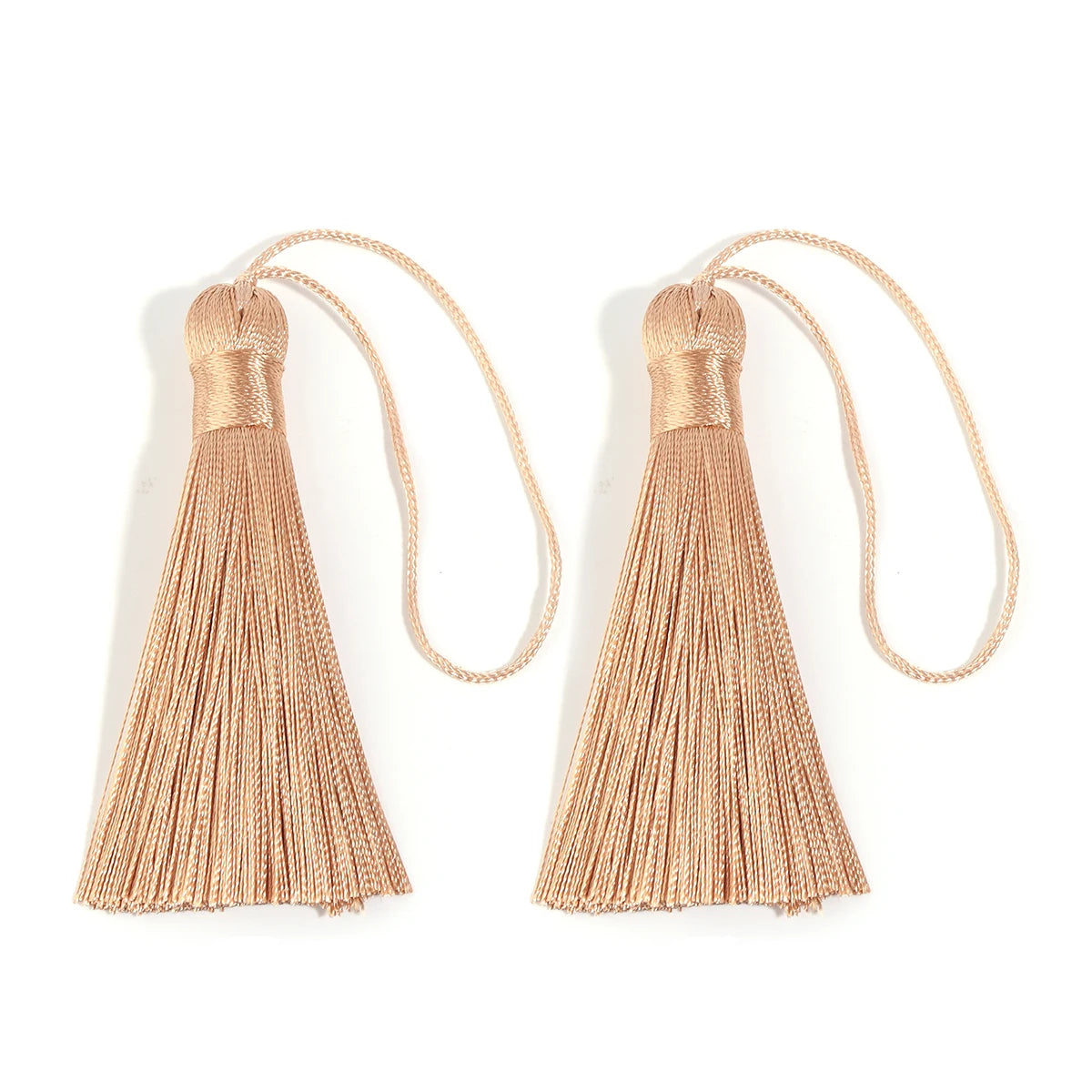 6pcs Colorful Silky Tassel Pendants – DIY Jewelry & Home Decor Tassel Fringe Pendant PLUSH khaki