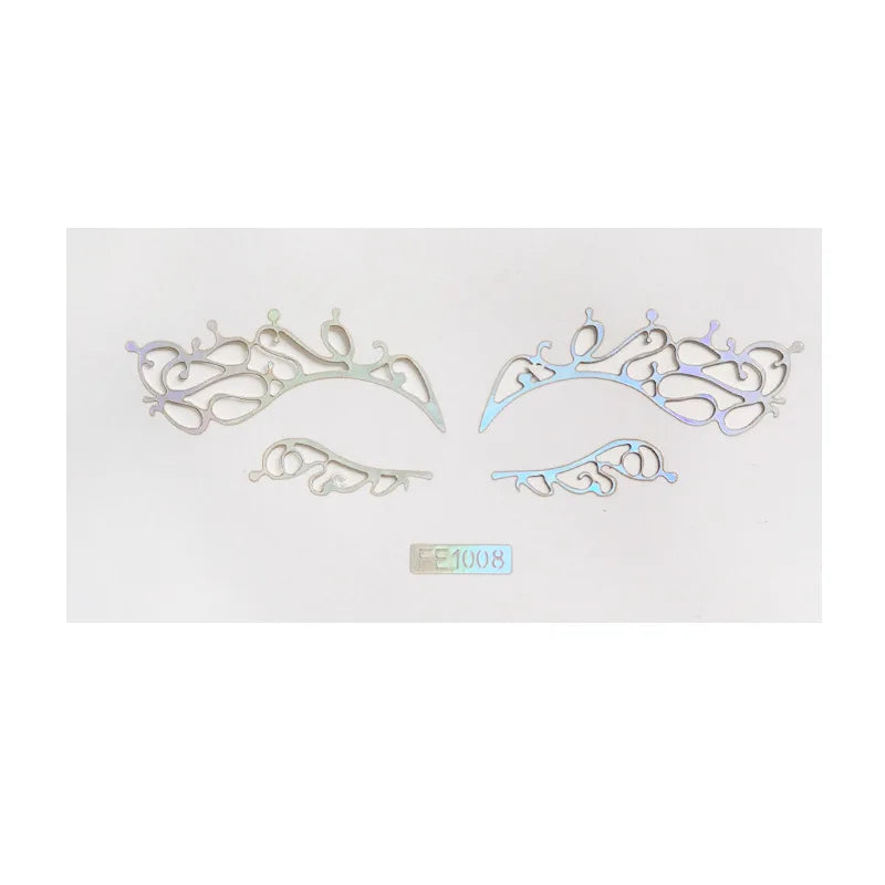 Laser Face & Eye Makeup Stickers – Colorful Party Art Decor Face Makeup Stickers PLUSH FE1008