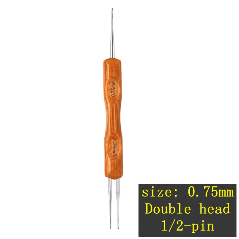 Wooden Crochet Dreadlocks Braid Needle – Hair Extension Tool Hair Crochet Needle PLUSH NO.8