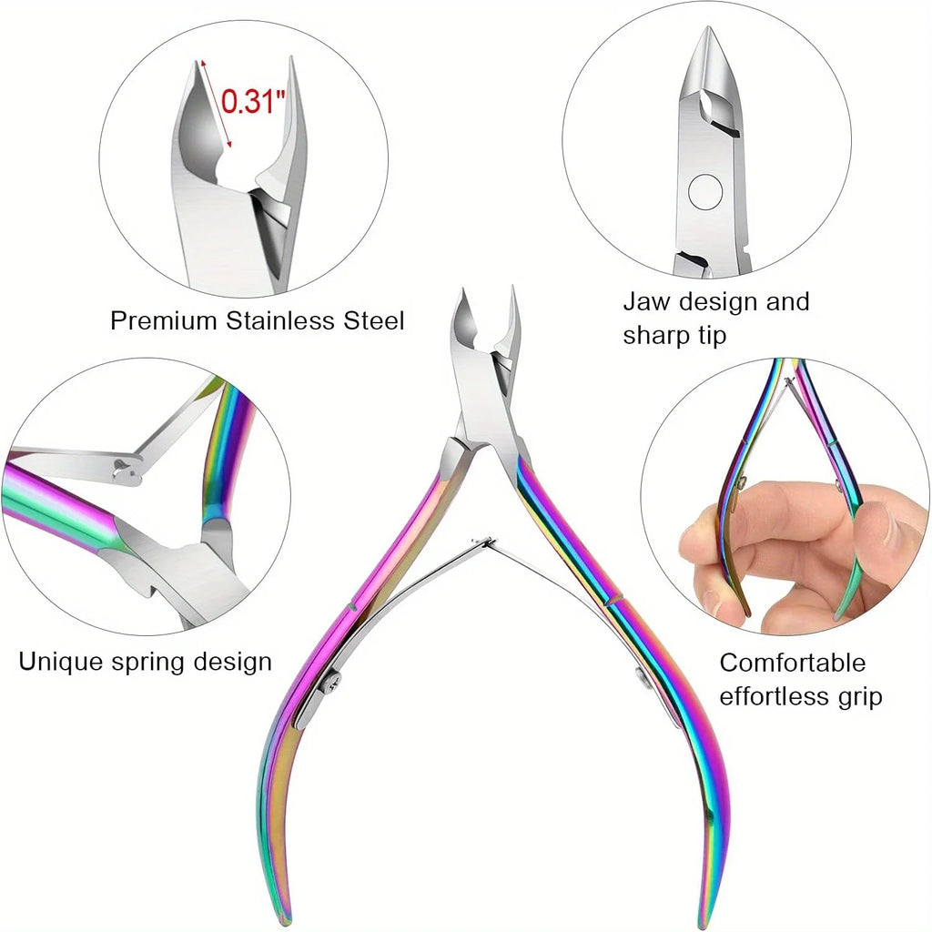 4-Piece Stainless Steel Cuticle Nipper Set | Dual Spring Nail Tool Cuticle Nipper Set PLUSH