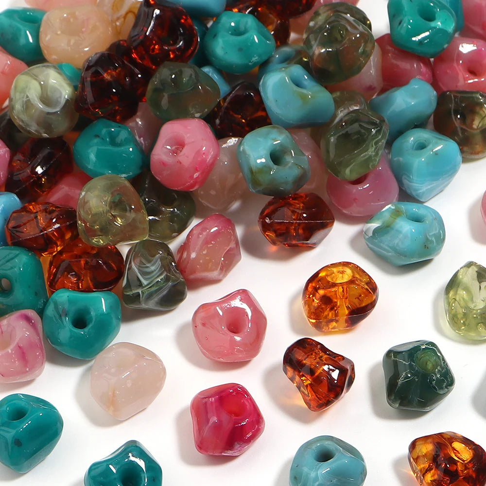20pcs Irregular Acrylic Jade Spacer Beads 16x15mm – DIY Jewelry Acrylic Spacer Beads PLUSH