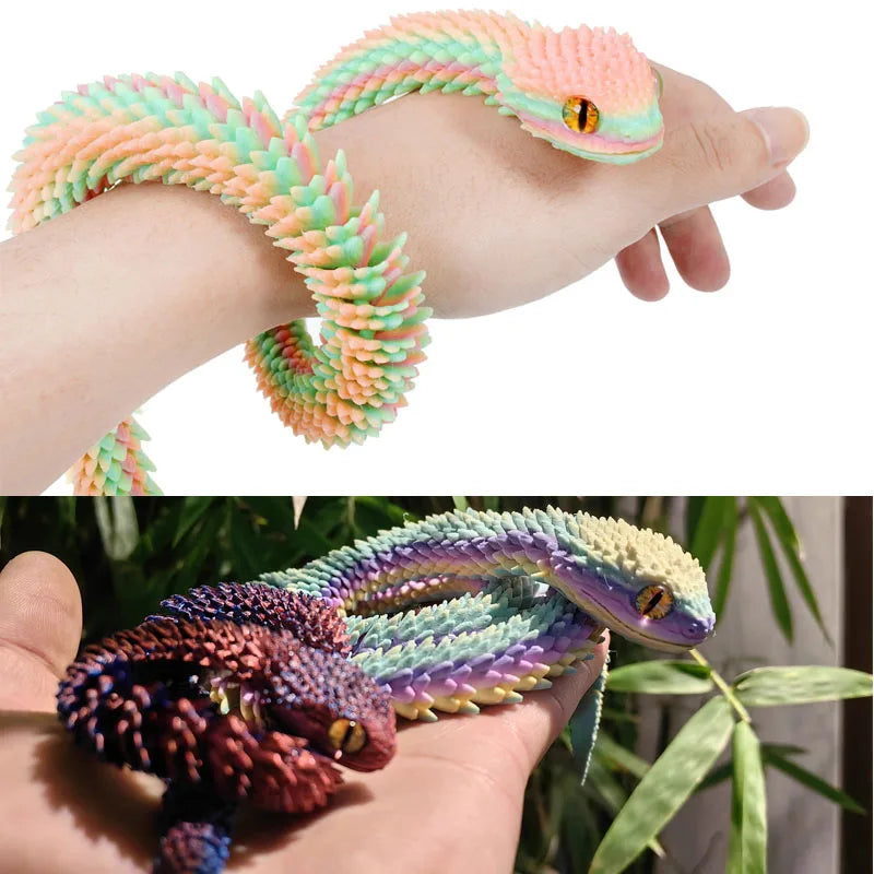 3D Printed Articulated Snake Ornament Toy 30/40cm Articulated Figure Toy PLUSH