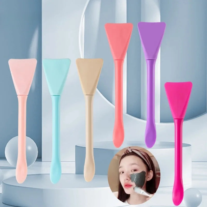 Double Head Silicone Facial Mask Brush with Scoop | Beauty Tool Facial Mask Brush PLUSH