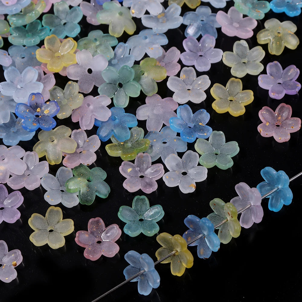200pcs 11mm Acrylic Flower Spacer Beads – DIY Jewelry Making Acrylic Flower Beads PLUSH