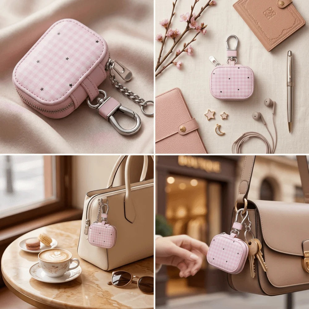Cartoon Mini Key Pouch with Chain – Cute PU Leather Bag Mini Key Pouch PLUSH