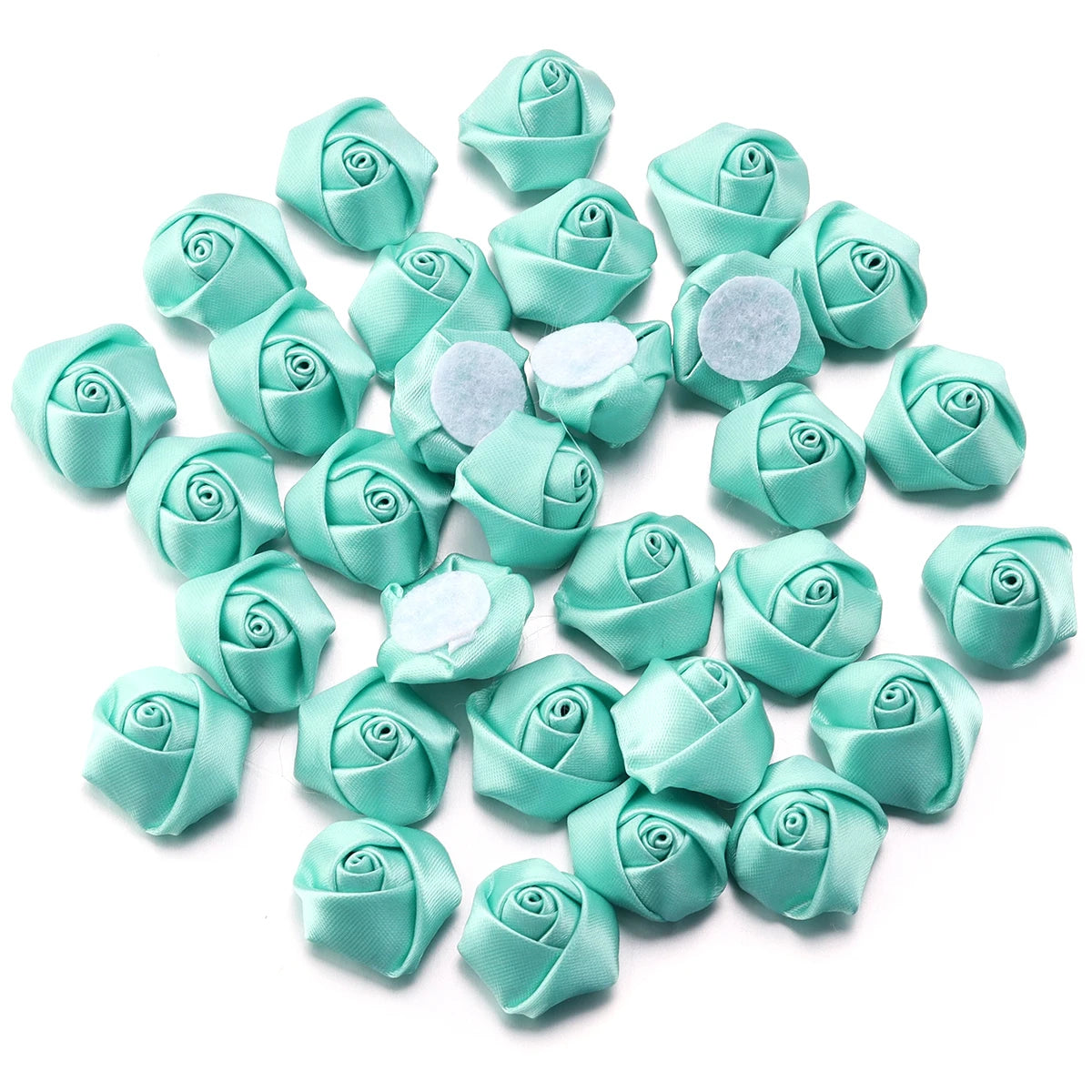 20pcs Mini Ribbon Rose Rosettes for DIY Hair Accessories & Crafts