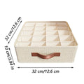 20-Grid Foldable Underwear Drawer Organizer – Cotton Linen Drawer Storage Organizer PLUSH 20 grids