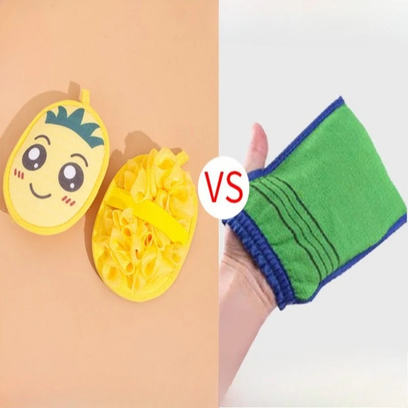 Pineapple Double-Sided Exfoliating Bath Gloves Body Scrubber Exfoliating Bath Gloves PLUSH