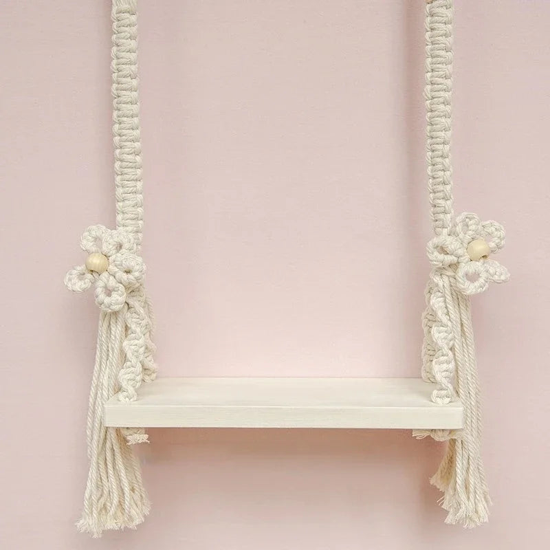Newborn Wooden Swing Chair Photography Prop | 0–6M Baby Photography Prop PLUSH