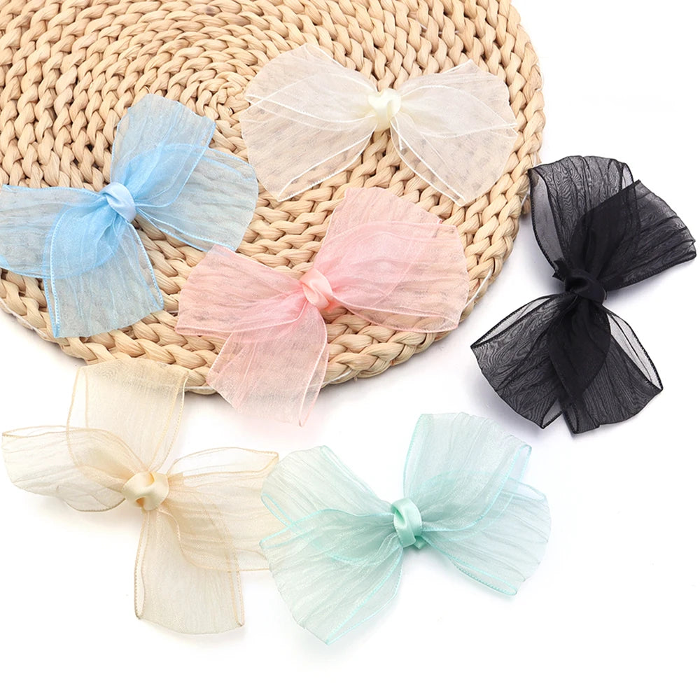 5pcs Satin Organza Ribbon Bows – DIY Crafts & Decoration Ribbon Bows PLUSH
