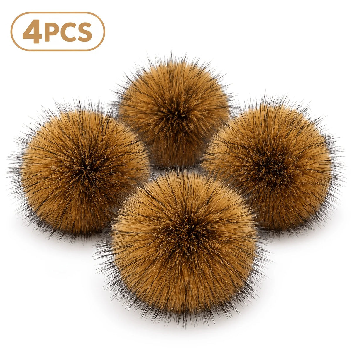 4pc Faux Rabbit Fur Cat Toy Balls – Soft Plush Interactive Set Cat Toy Set PLUSH 4 pc 8cm