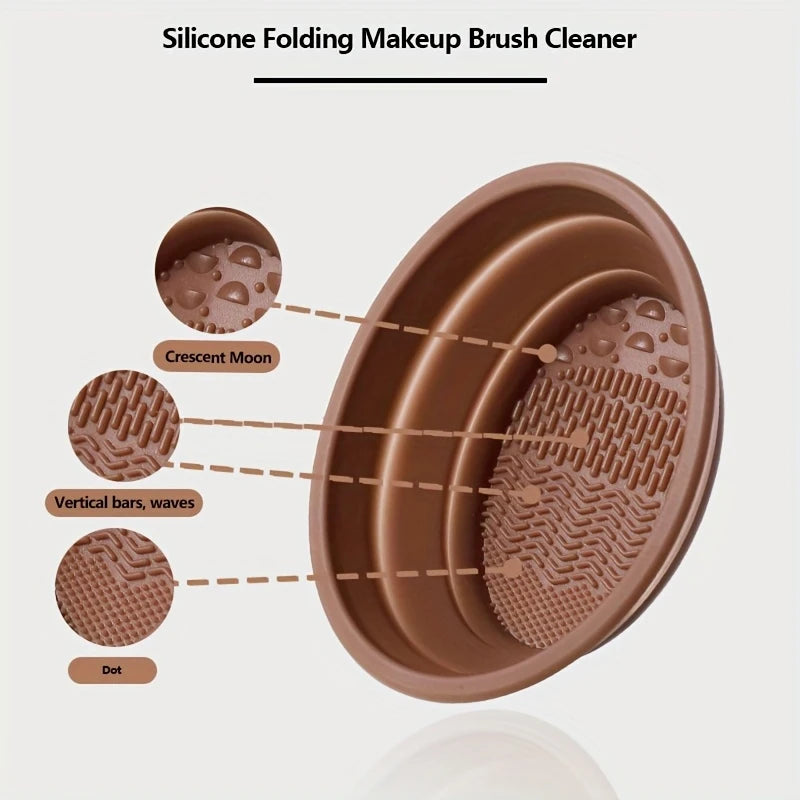 Foldable Silicone Makeup Brush Cleaner – Portable & Reusable Brush Cleaning Tool PLUSH