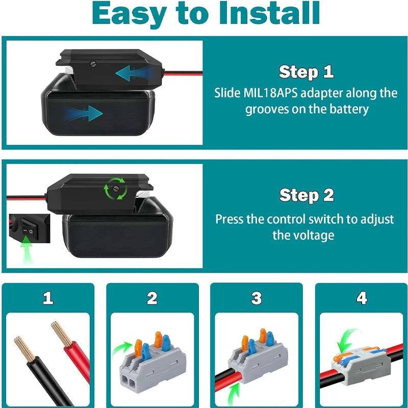 DC 18V to 12V Step-Down Converter for Makita Battery Adapter Voltage Converter Adapter PLUSH