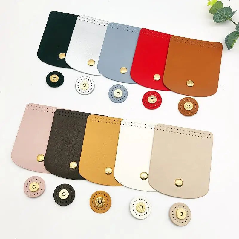 PU Leather Bag Flap Cover with Magnetic Snap – DIY Crochet Bag Bag Flap Accessory PLUSH