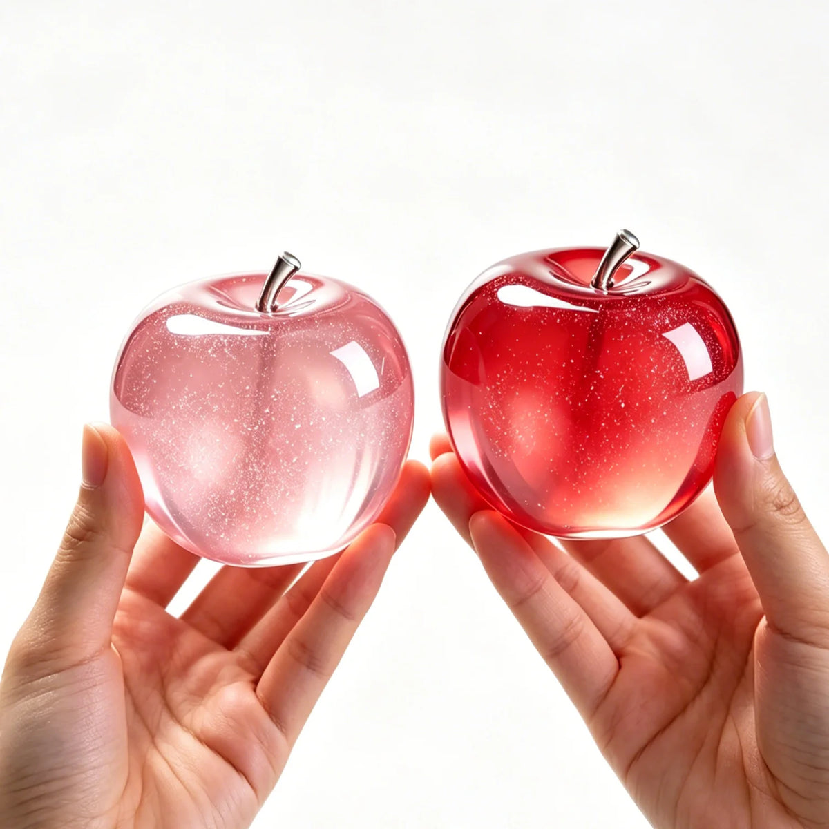 Glitter Crystal Apple Squishy Ball – 3D Sensory Fidget Toy Sensory Fidget Toy PLUSH Pink And Red