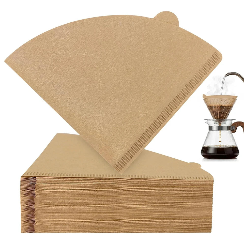 50/100pcs Disposable Wood Pulp Cone Coffee Filter Papers Coffee Filter Papers PLUSH