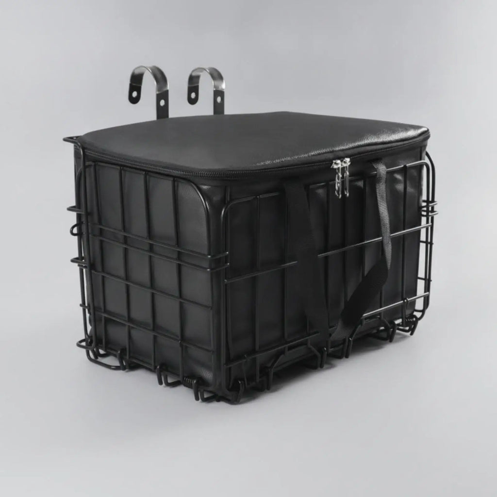 Foldable Steel Wire Bike Basket with Mounting Brackets Bicycle Basket PLUSH