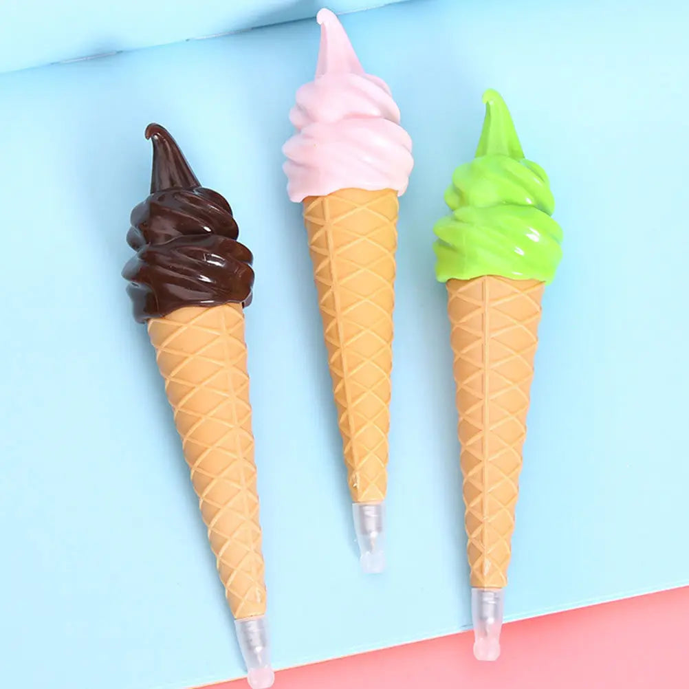 6pcs Ice Cream Shaped Ballpoint Pens – Cute Novelty Stationery Novelty Ballpoint Pens PLUSH Default Title