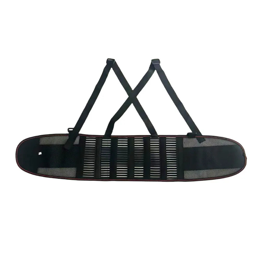 Ergonomic Lower Back Brace – Adjustable Breathable Waist Support Lumbar Back Brace PLUSH Black XL