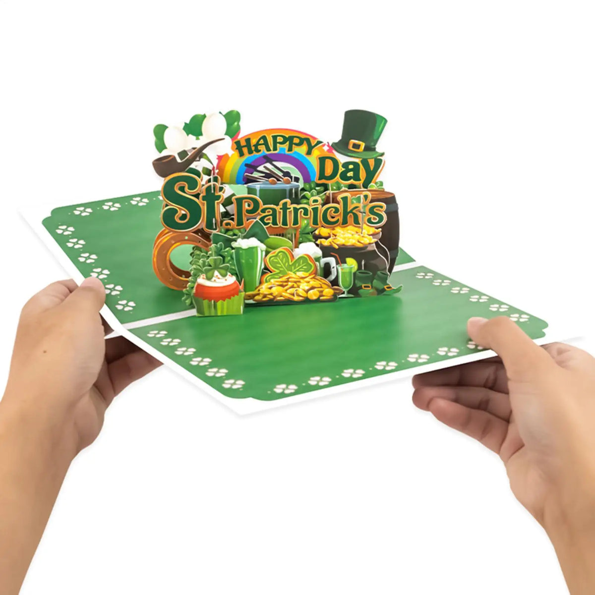 St. Patrick's Day 3D Pop-Up Greeting Card | Shamrock Pop-Up Greeting Card PLUSH