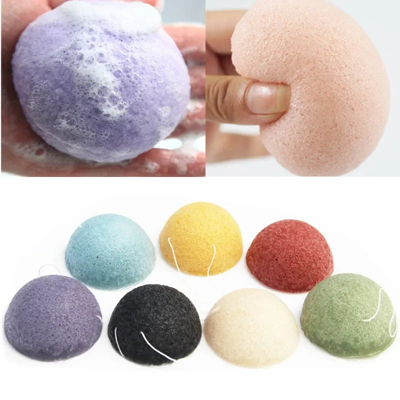 Natural Konjac Face Cleansing Sponge 4-Pack – Gentle Exfoliator Facial Cleansing Sponge PLUSH