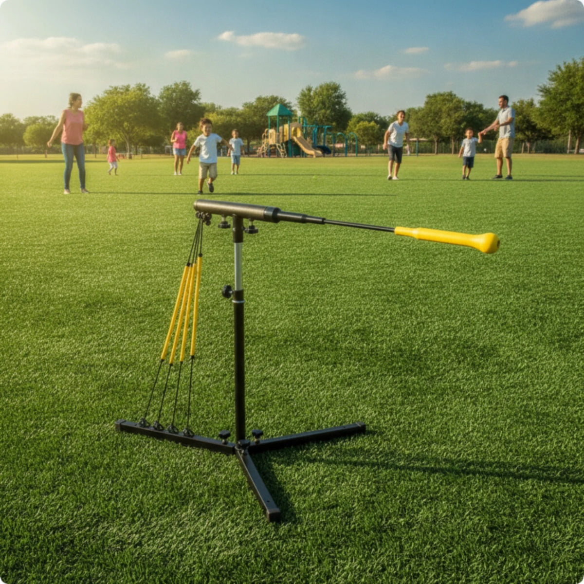 Baseball Training Stand with Hitting Arm – Batting Practice Tee Baseball Swing Trainer PLUSH