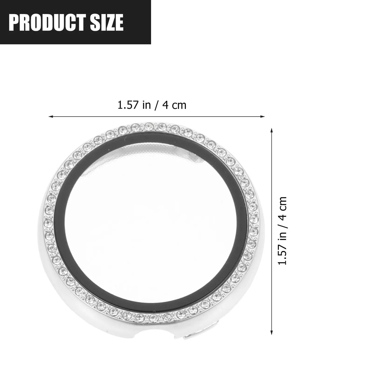 Rhinestone Smartwatch Screen Protector Case for Google Watch Smartwatch Protector Case PLUSH Silver