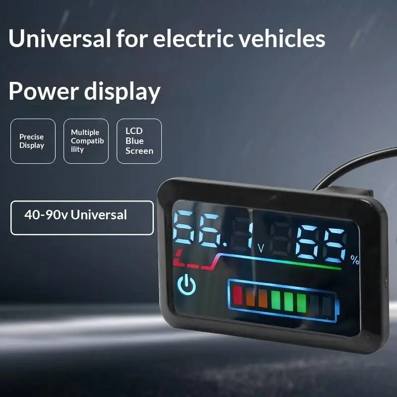 Digital Battery Level Indicator 12V-100V Voltage Meter Display Battery Voltage Meter PLUSH