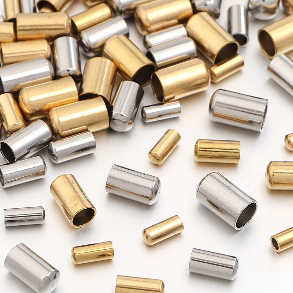 Stainless Steel Crimp Cord End Caps DIY Jewelry – 10/20pcs Jewelry Findings PLUSH