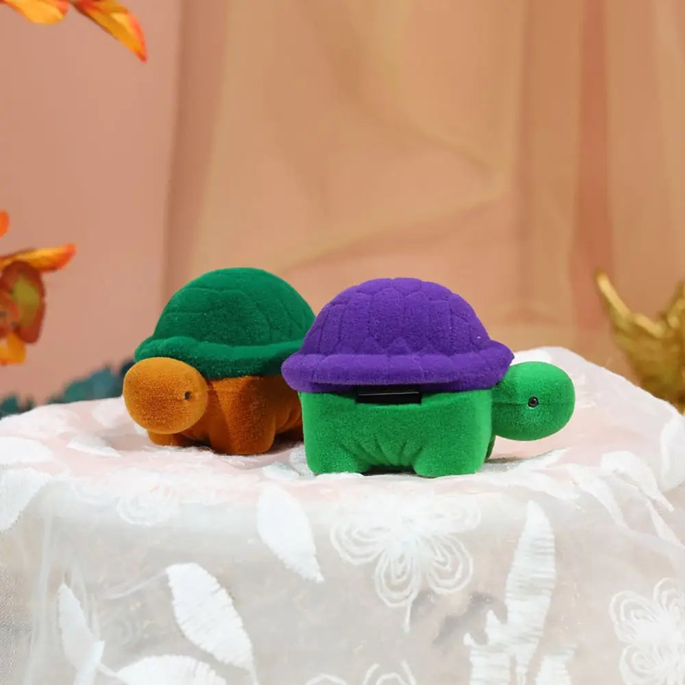 Turtle Tortoise Velvet Ring Box – Jewelry Gift Storage Case Jewelry Gift Box PLUSH