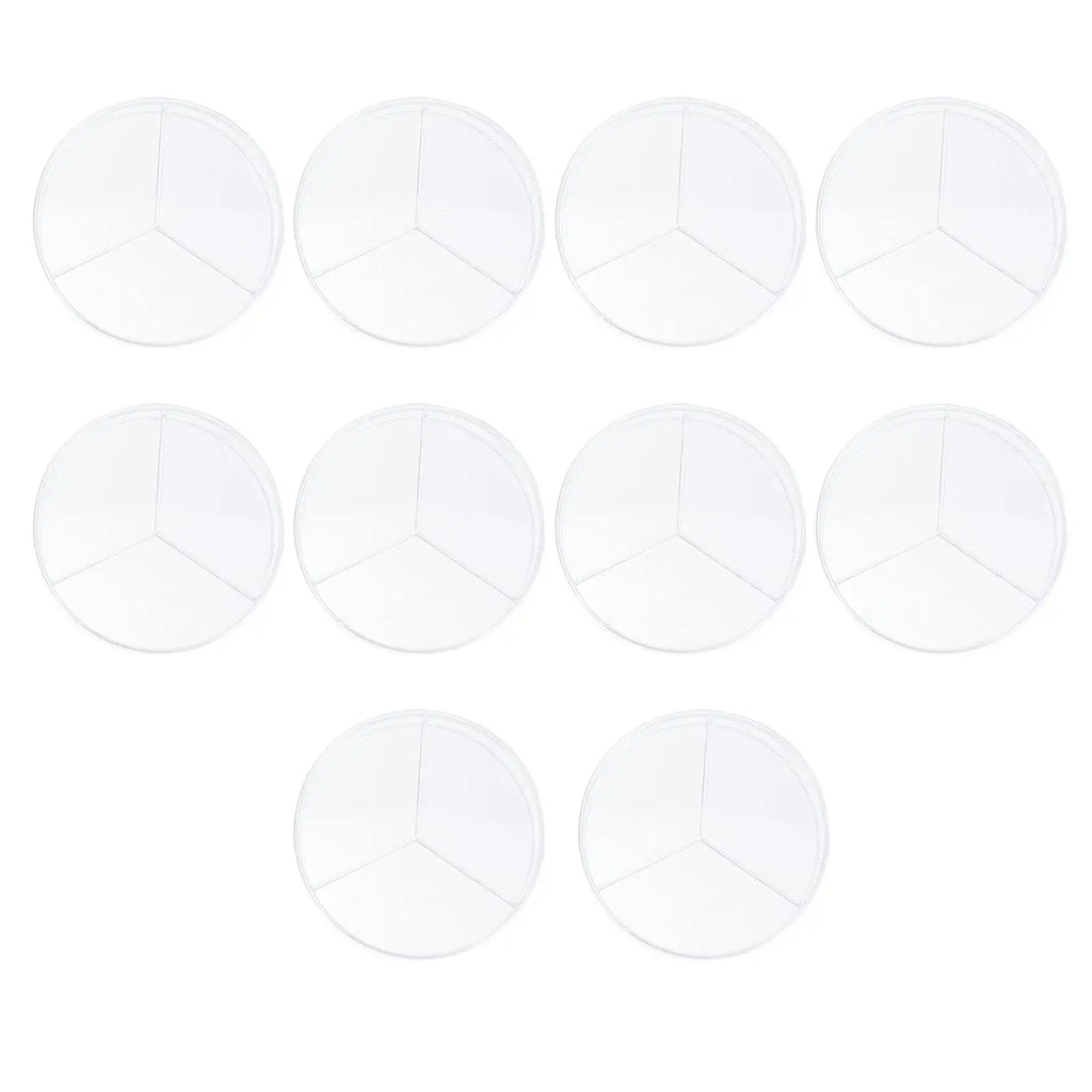 10pcs Clear 3-Compartment Plastic Petri Dishes – Lab & Science Lab Petri Dishes PLUSH