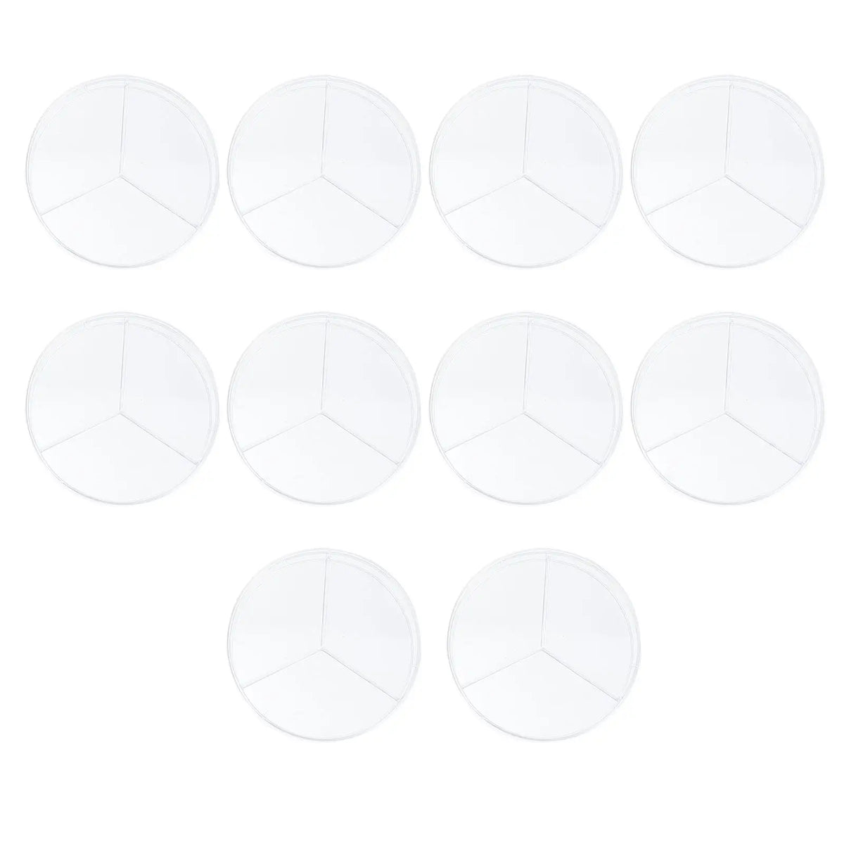 10pcs Clear 3-Compartment Plastic Petri Dishes – Lab & Science Lab Petri Dishes PLUSH