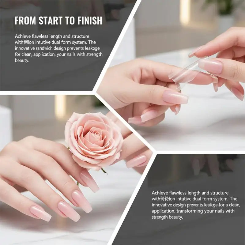 60pcs Nail Dual Forms – Gel & Acrylic Extension Guides Nail Extension Forms PLUSH