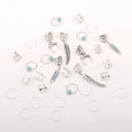 31pcs Retro Gold Leaf Moon Blue Metal Hair Braid Beads Set Hair Braid Beads PLUSH Silver 31pcs