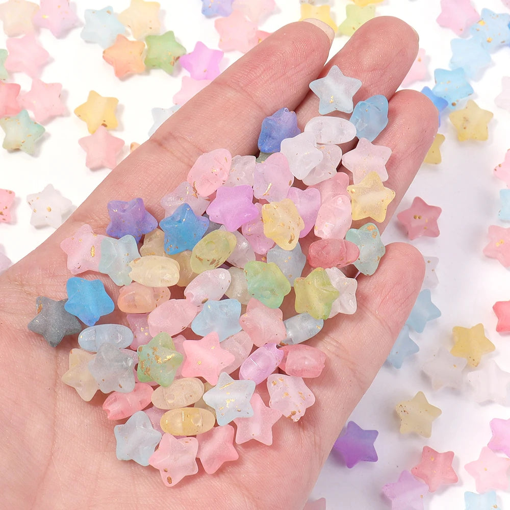 200pcs Acrylic Star Spacer Beads 9x10mm – DIY Jewelry Making Acrylic Spacer Beads PLUSH