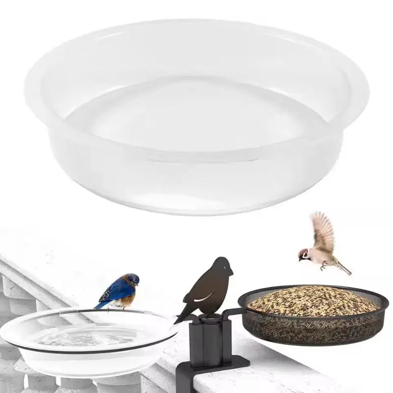 Transparent Plastic Bird Feeder Bowl – Balcony & Garden Bird Feeder Bowl PLUSH Default Title