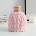 Pineapple Pattern Faux Ceramic Plastic Vase | Home Décor Decorative Vase PLUSH Pink
