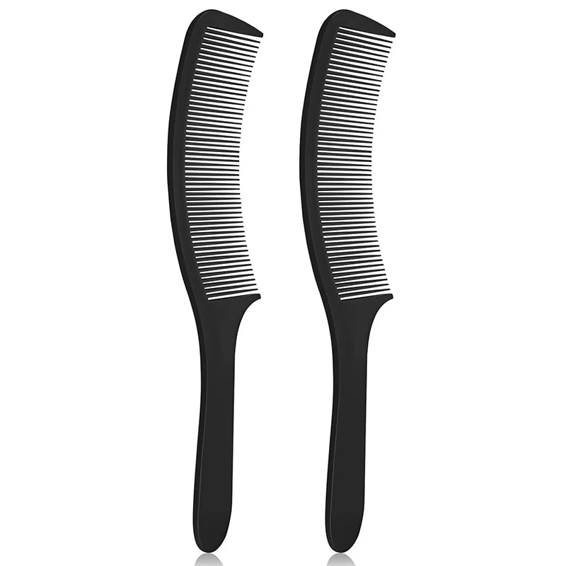 Ergonomic Curved Barber Clipper Comb – Flat Top Styling Tool Barber Clipper Comb PLUSH 2PCS
