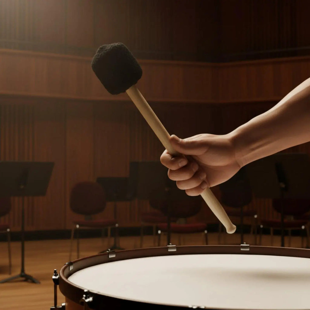 Bass Drum Mallet – Maple Handle & Wool Head | Practice & Stage Drum Mallet PLUSH