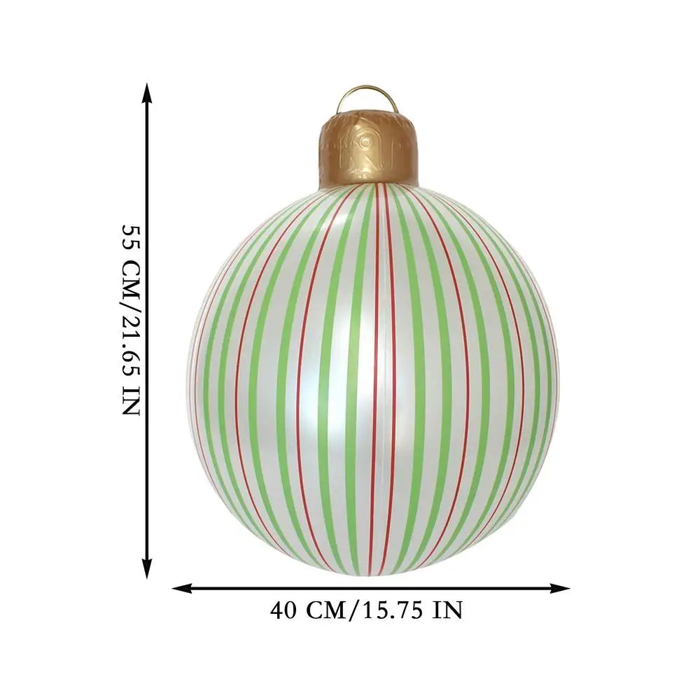 40cm Giant Inflatable Christmas Ball Ornament | PVC Xmas Décor Inflatable Christmas Ornament PLUSH Green 40cm